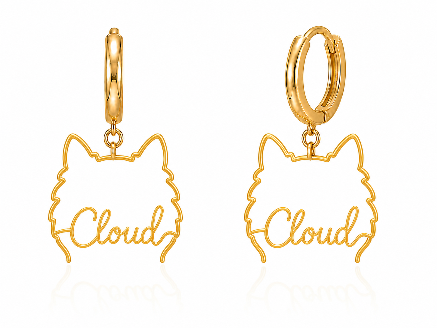 Samoyed Cloud personalized pet face earrings