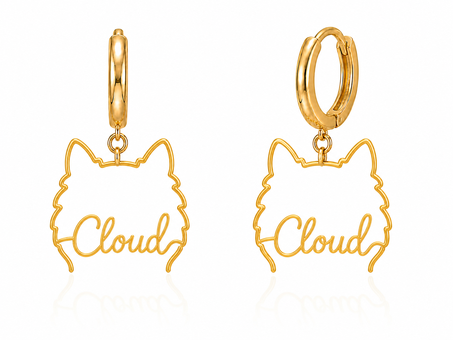 Samoyed Cloud personalized pet face earrings