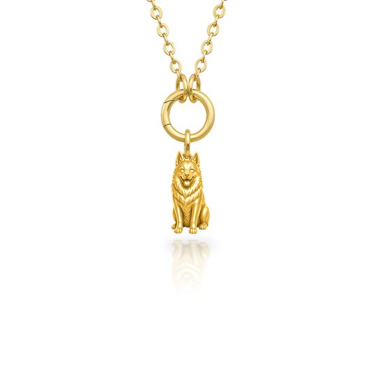 Soulyshine Schipperke Purest Bond Dog Companion Charm Necklace - 18K Gold Vermeil front