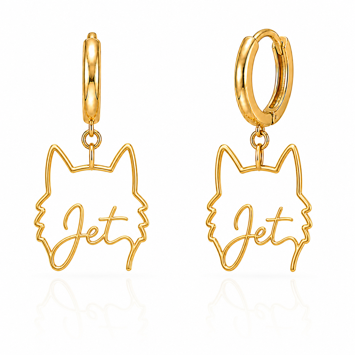Schipperke Jet personalized pet face earrings