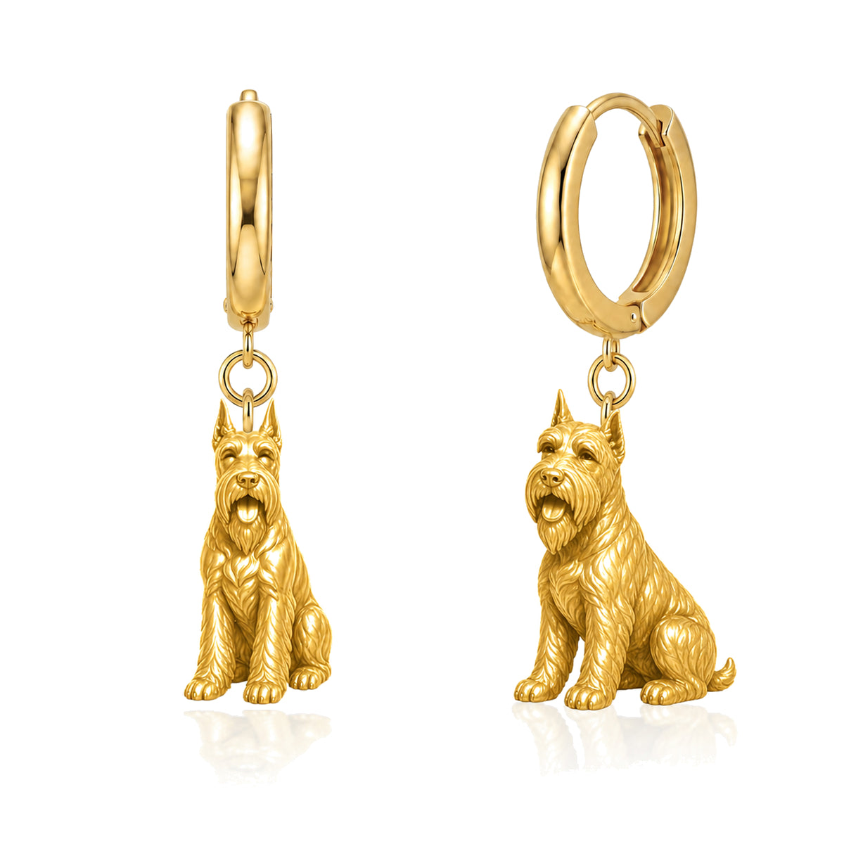 Schnauzer Giant personalized companion handcrafted huggie earrings