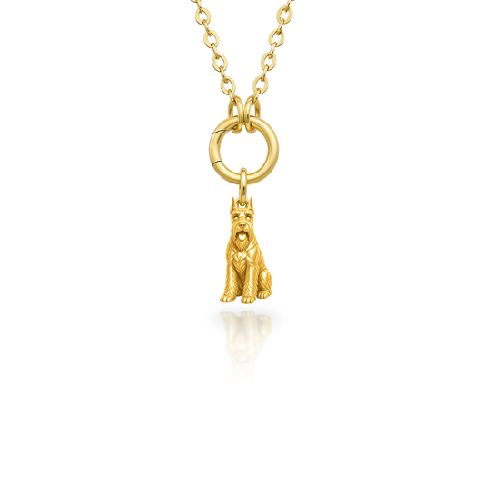 Soulyshine Schnauzer Giant Purest Bond Dog Companion Charm Necklace - 18K Gold Vermeil front