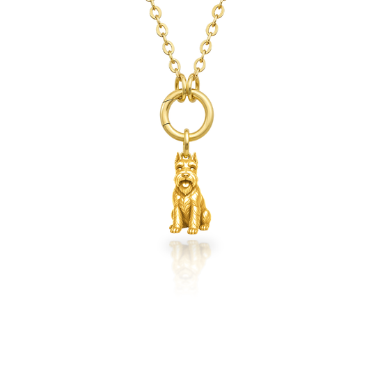 Soulyshine Schnauzer Miniature cropped ears Purest Bond Dog Companion Charm Necklace - 18K Gold Vermeil front