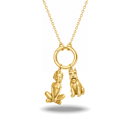 Schnauzer Miniature cropped ears - 18K Gold Vermeil - 1st
