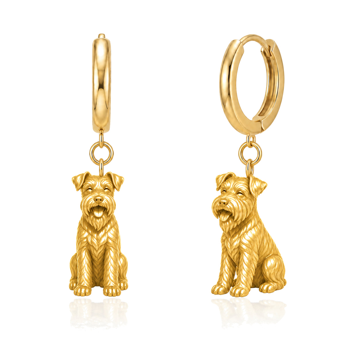 Schnauzer Miniature natural ears personalized companion handcrafted huggie earrings