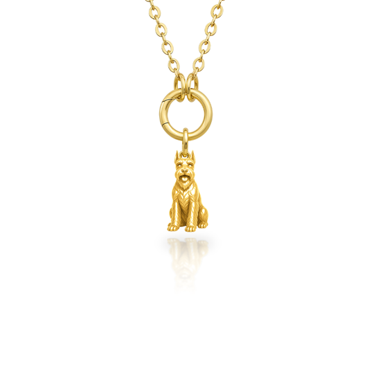Soulyshine Schnauzer Standard cropped ears Purest Bond Dog Companion Charm Necklace - 18K Gold Vermeil front