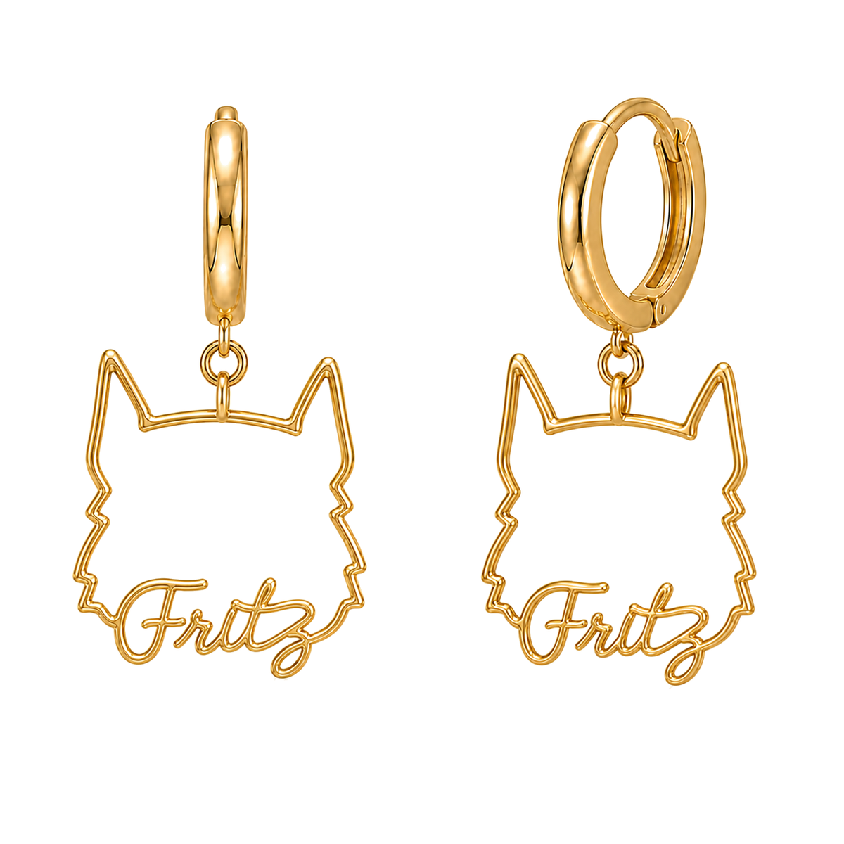 Schnauzer Standard cropped ears Fritz personalized pet face earrings