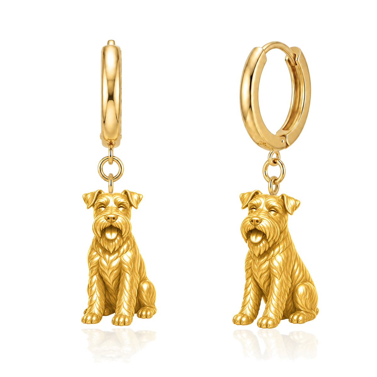 Schnauzer Standard natural ears personalized companion handcrafted huggie earrings