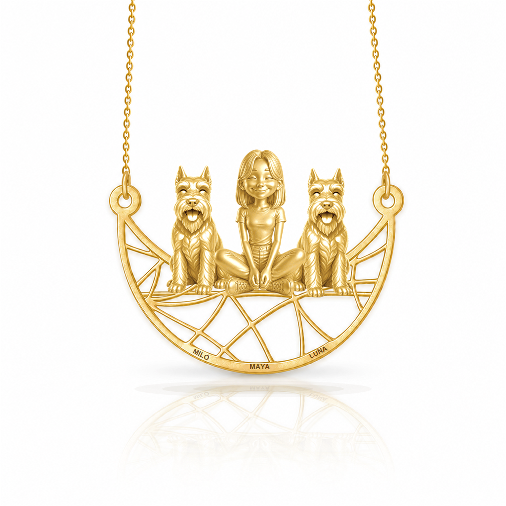 Schnauzer Miniature cropped ears - 18K Gold Vermeil - 1st