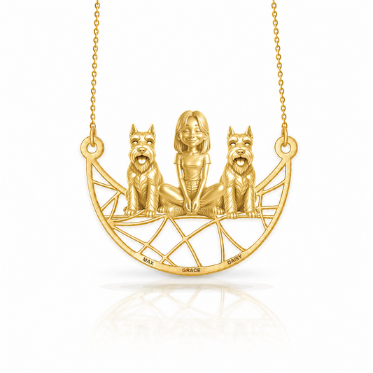 Soulyshine Schnauzer Miniature cropped ears personalized companion necklace