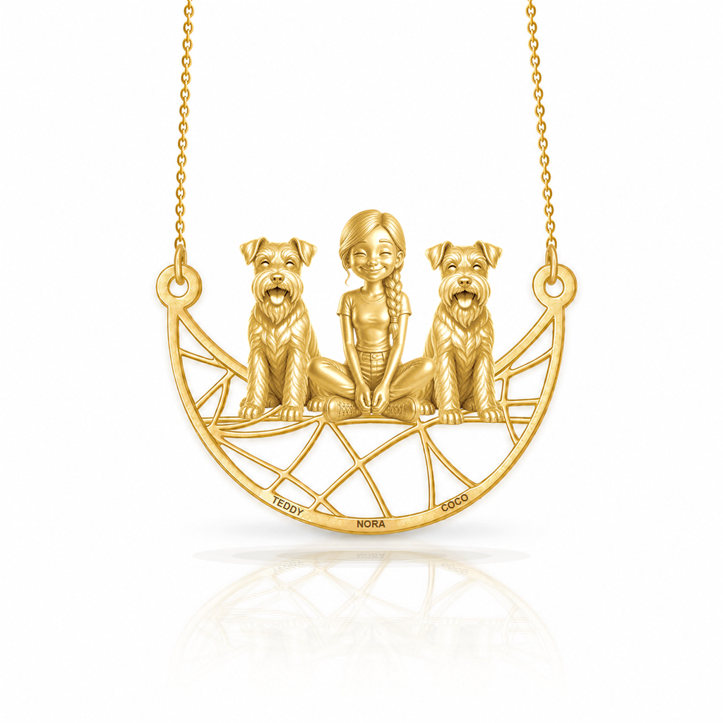 Schnauzer Miniature natural ears - 18K Gold Vermeil - 1st
