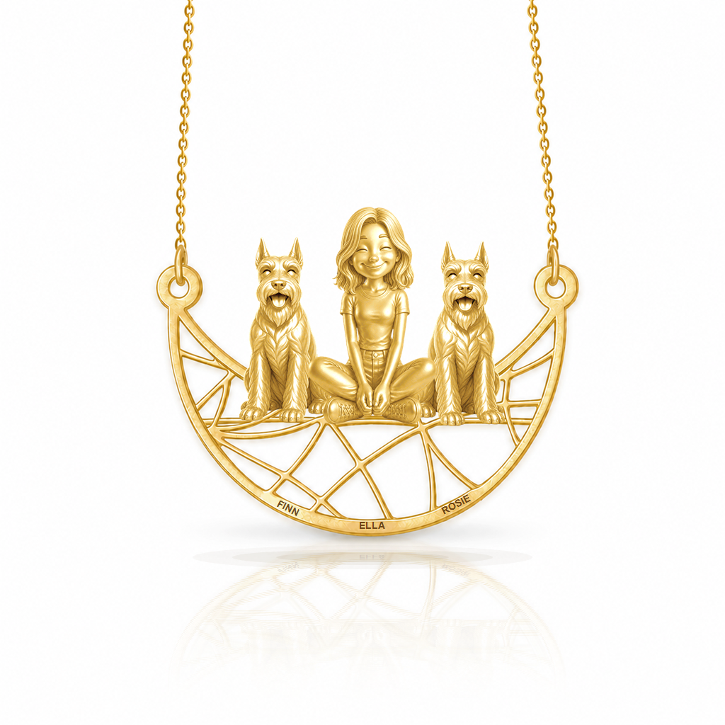Schnauzer Standard cropped ears - 18K Gold Vermeil - 1st