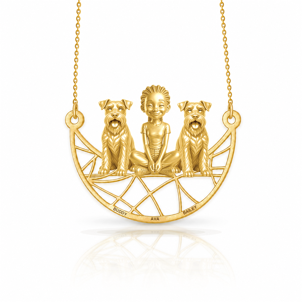 Schnauzer Standard natural ears - 18K Gold Vermeil - 1st