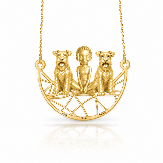 Soulyshine Schnauzer Standard natural ears personalized companion necklace