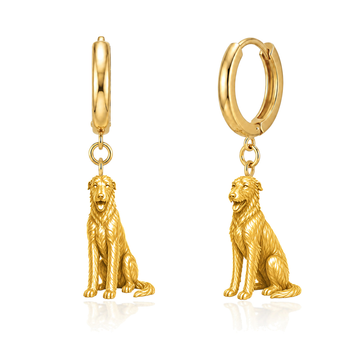 Scottish Deerhound personalized companion handcrafted huggie earrings