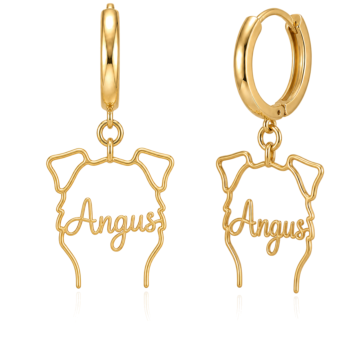 Scottish Deerhound Angus personalized pet face earrings
