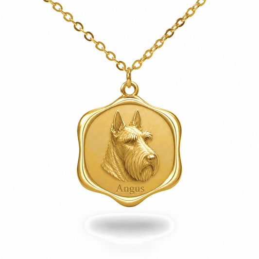 Soulyshine Scottish Terrier Precious Paw personalized pet photo necklace - 18K Gold Vermeil front