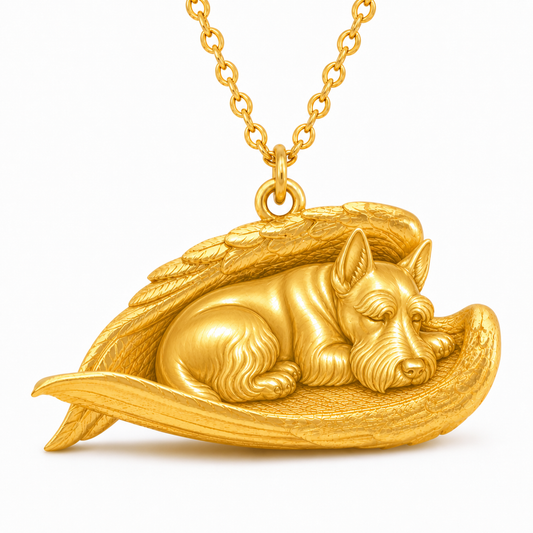Soulyshine Scottish Terrier The Sleeping Angel – Personalized Pet Necklace - 18K Gold Vermeil front