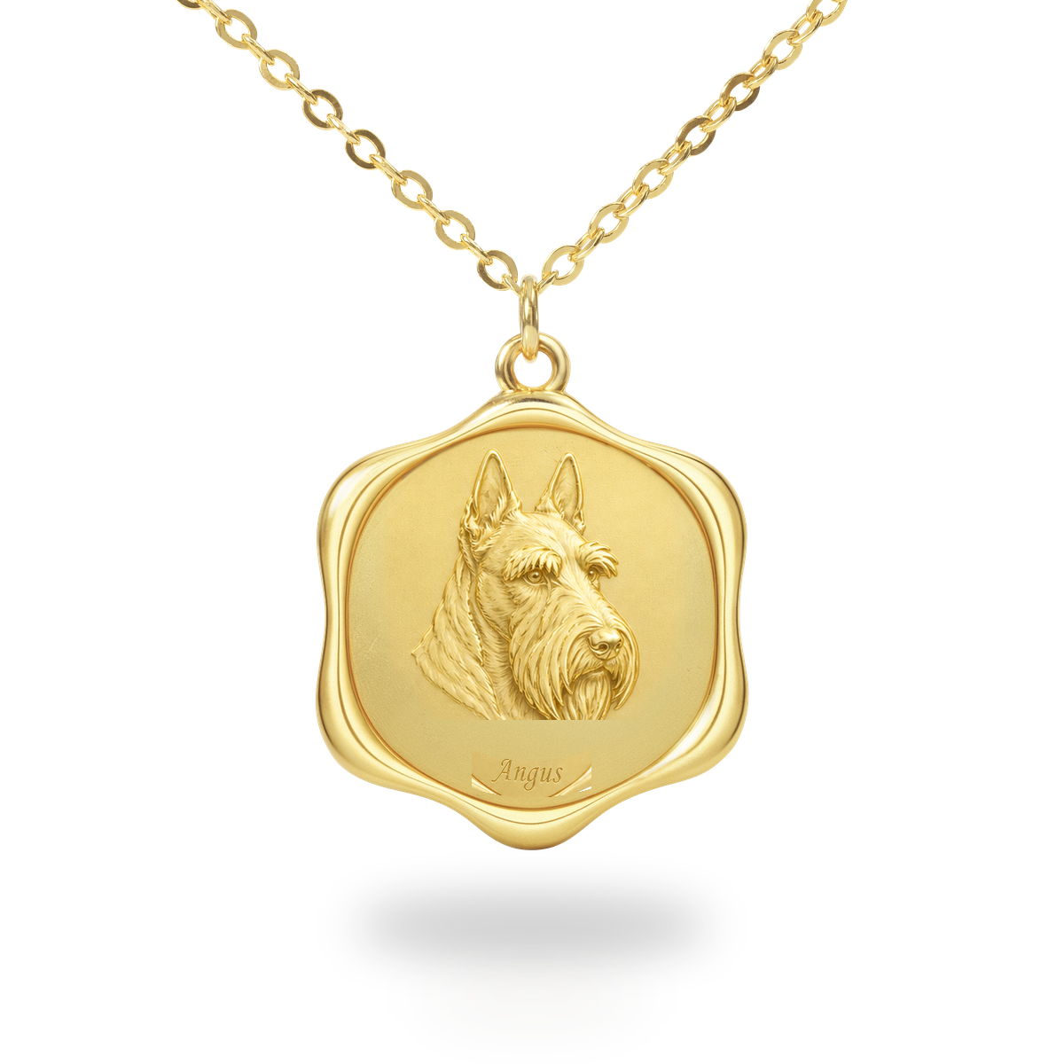 Soulyshine Scottish Terrier Precious Paw personalized pet photo necklace - 18K Gold Vermeil front