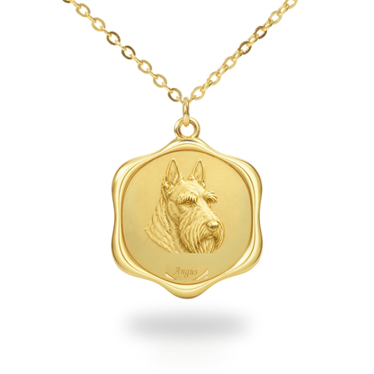 Soulyshine Scottish Terrier Precious Paw personalized pet photo necklace - 18K Gold Vermeil front