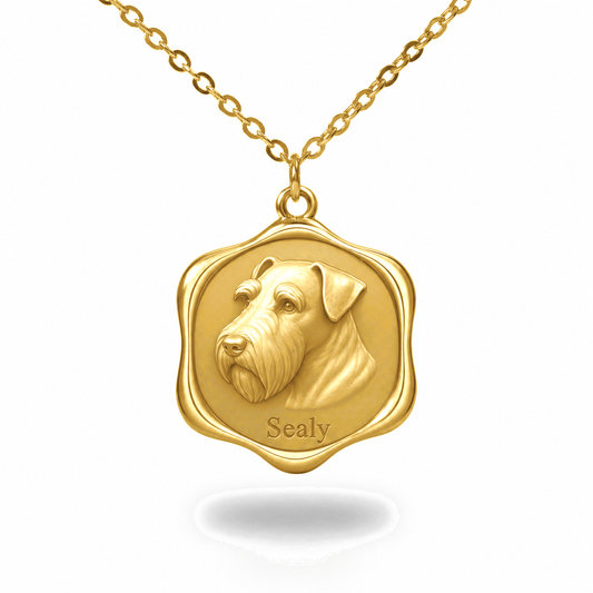 Soulyshine Sealyham Terrier Precious Paw personalized pet photo necklace - 18K Gold Vermeil front