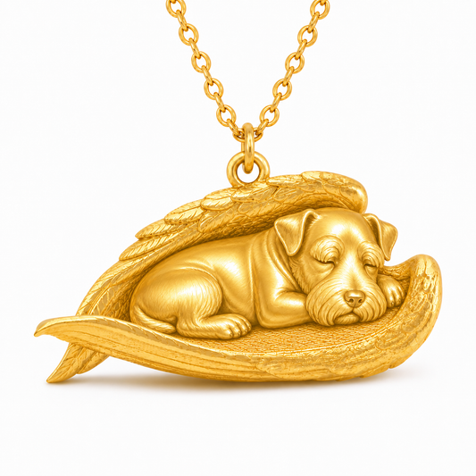Soulyshine Sealyham Terrier The Sleeping Angel – Personalized Pet Necklace - 18K Gold Vermeil front