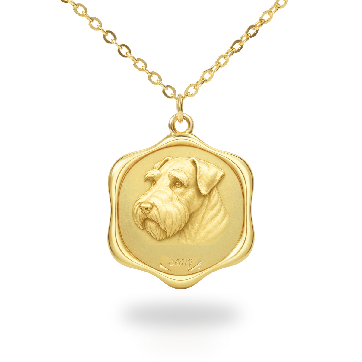 Soulyshine Sealyham Terrier Precious Paw personalized pet photo necklace - 18K Gold Vermeil front