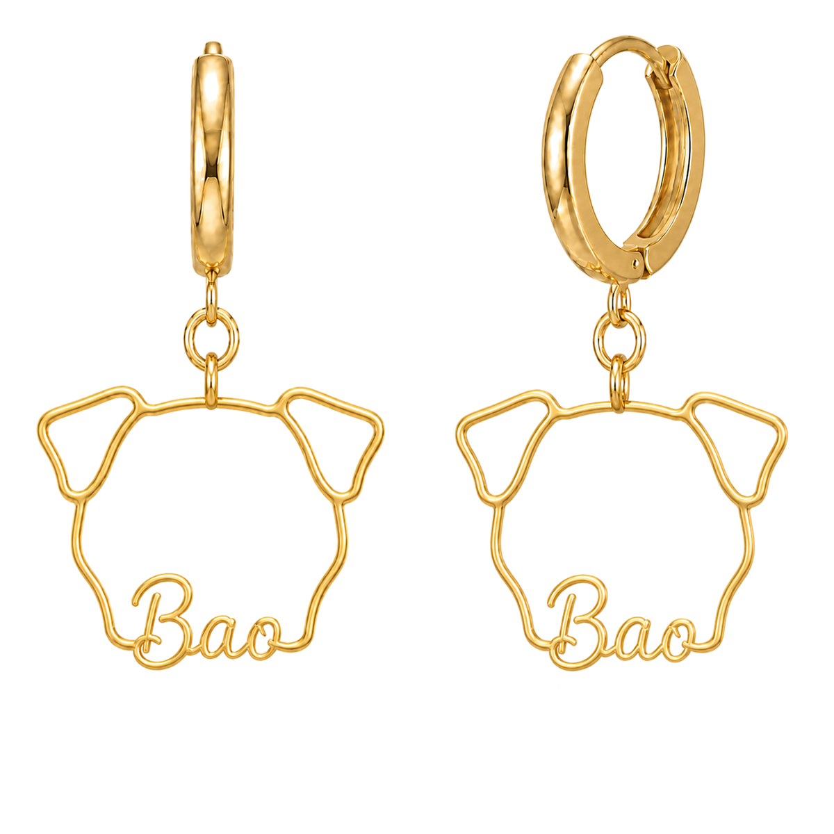 Shar Pei Bao personalized pet face earrings