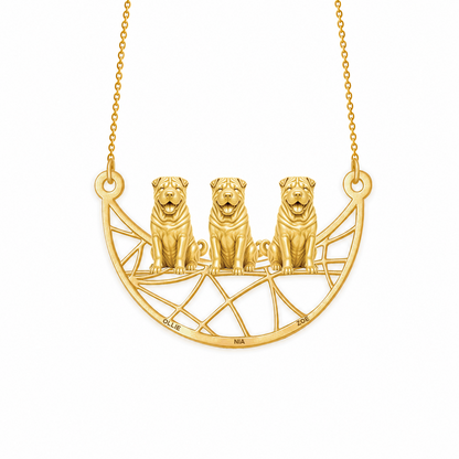 Soulyshine Shar Pei Eternal Paw personalized pets necklace