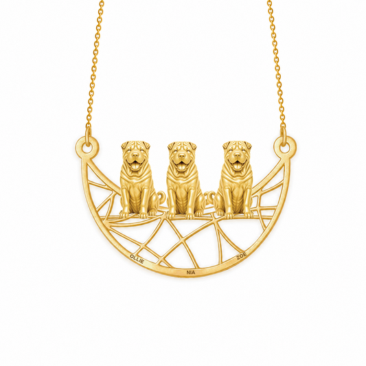 Soulyshine Shar Pei Eternal Paw personalized pets necklace