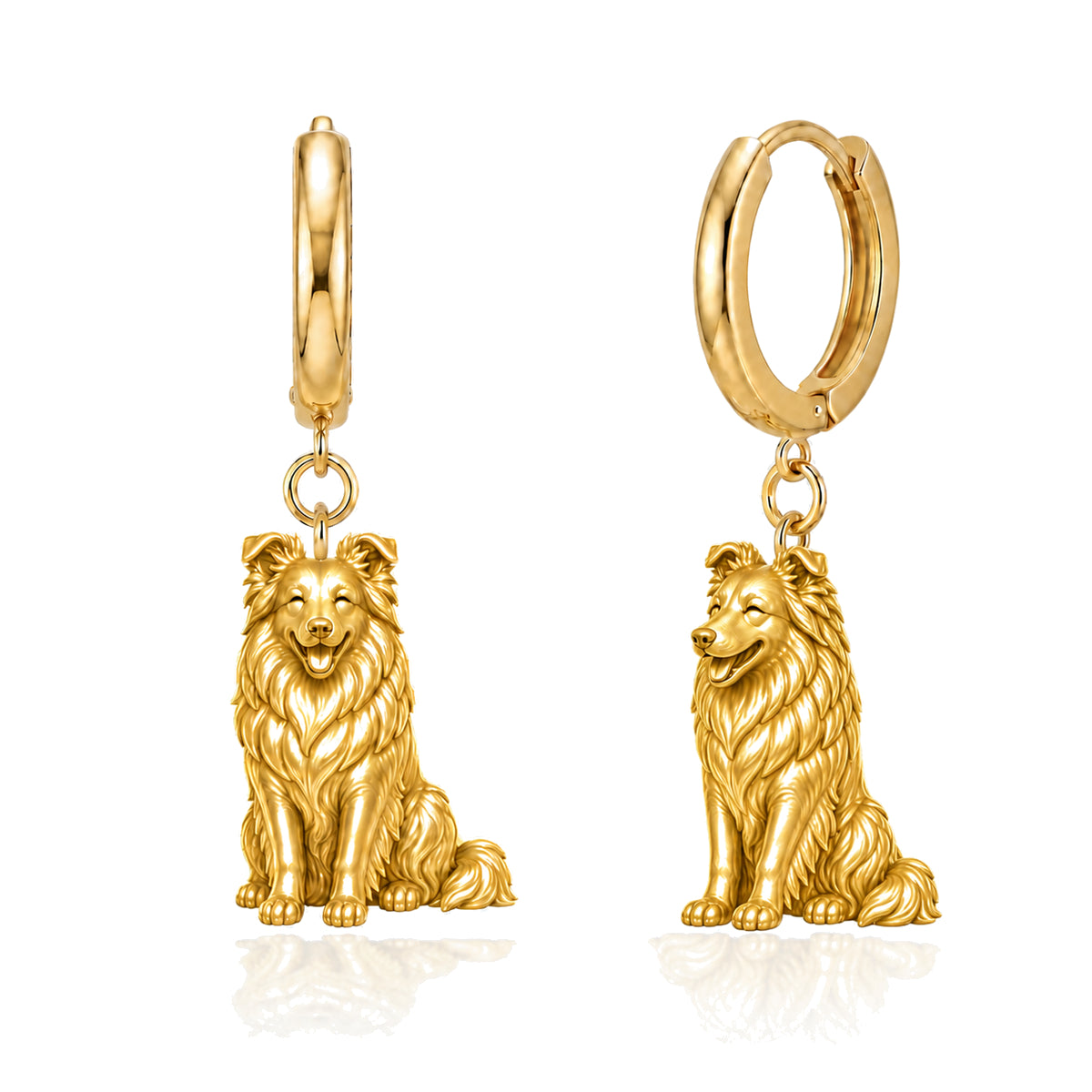Shetland Sheepdog personalized companion handcrafted huggie earrings