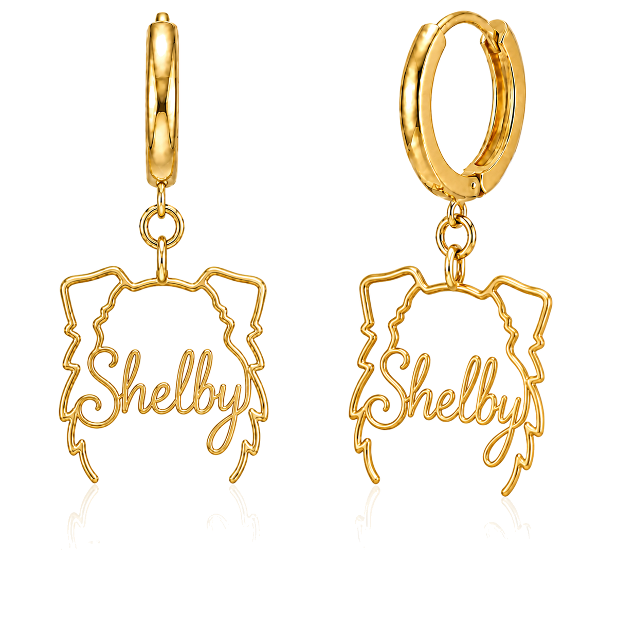 Shetland Sheepdog Shelby personalized pet face earrings