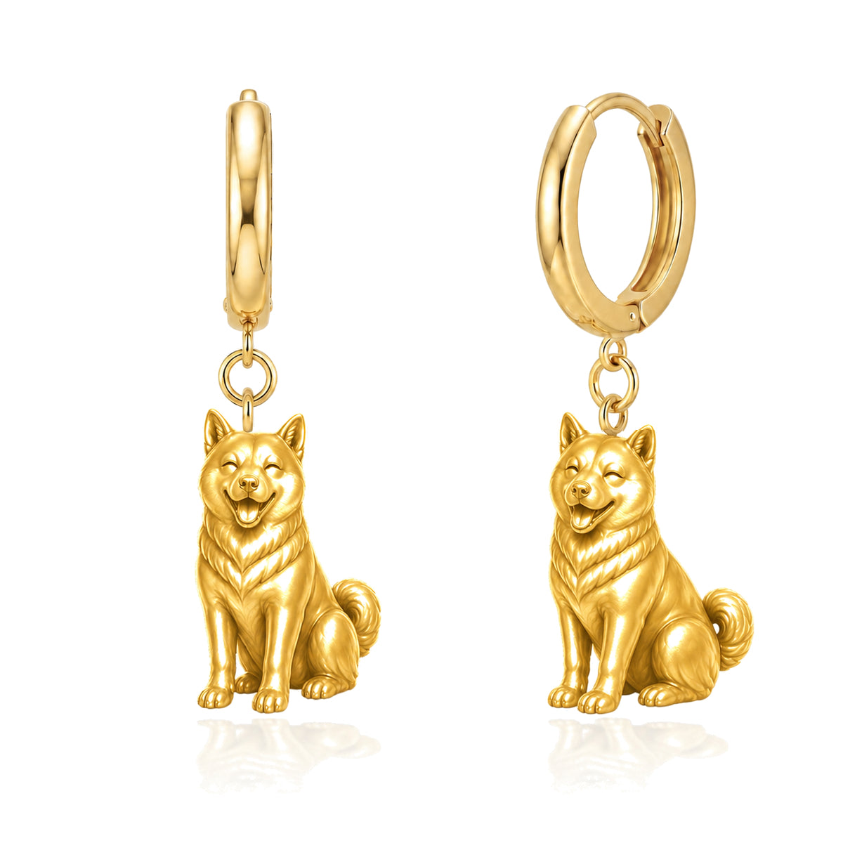 Shiba Inu personalized companion handcrafted huggie earrings
