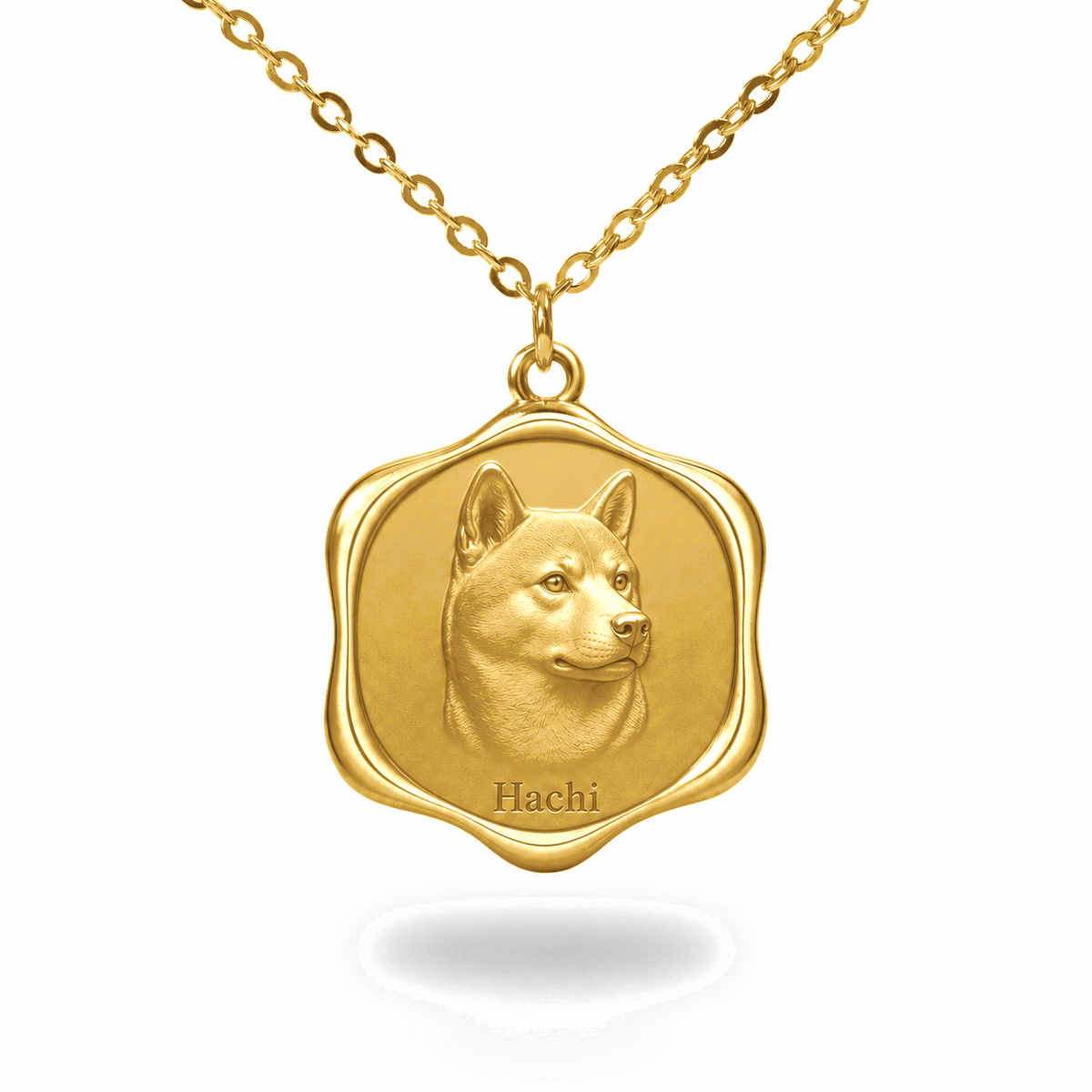 Soulyshine Shiba Inu Precious Paw personalized pet photo necklace - 18K Gold Vermeil front