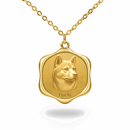 Soulyshine Shiba Inu Precious Paw personalized pet photo necklace - 18K Gold Vermeil front