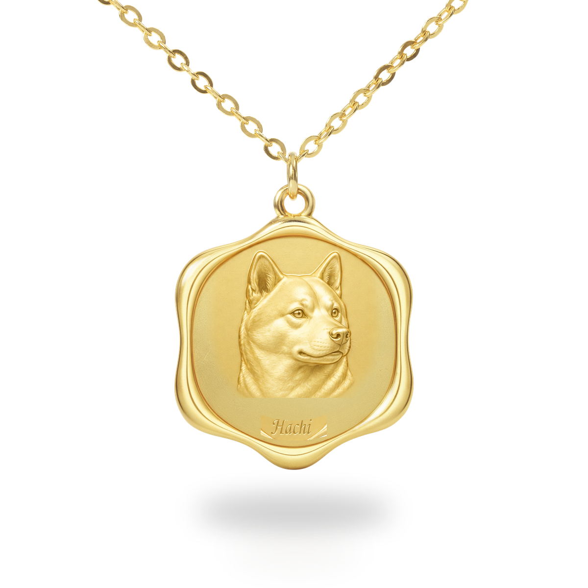 Soulyshine Shiba Inu Precious Paw personalized pet photo necklace - 18K Gold Vermeil front