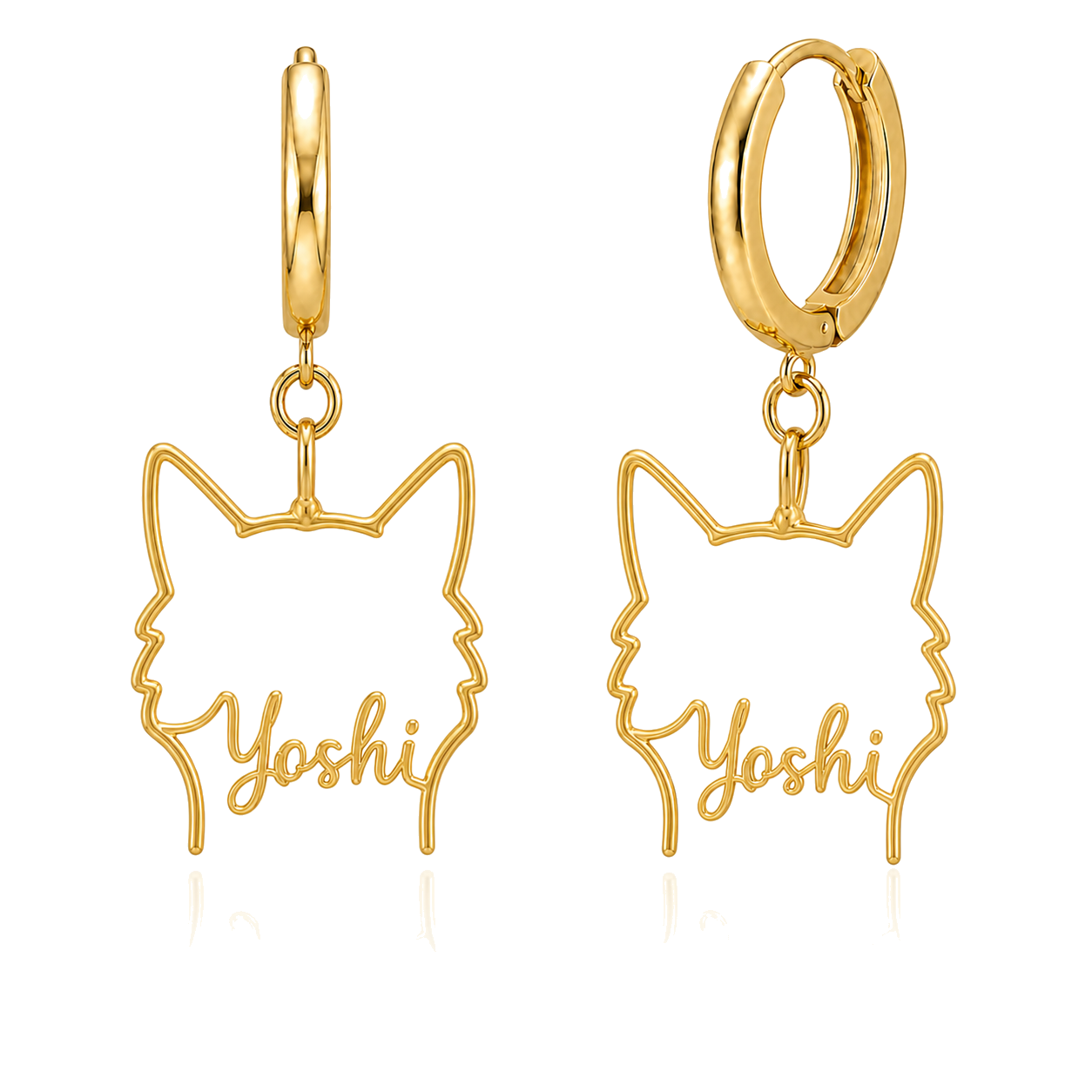 Shiba Inu Yoshi personalized pet face earrings