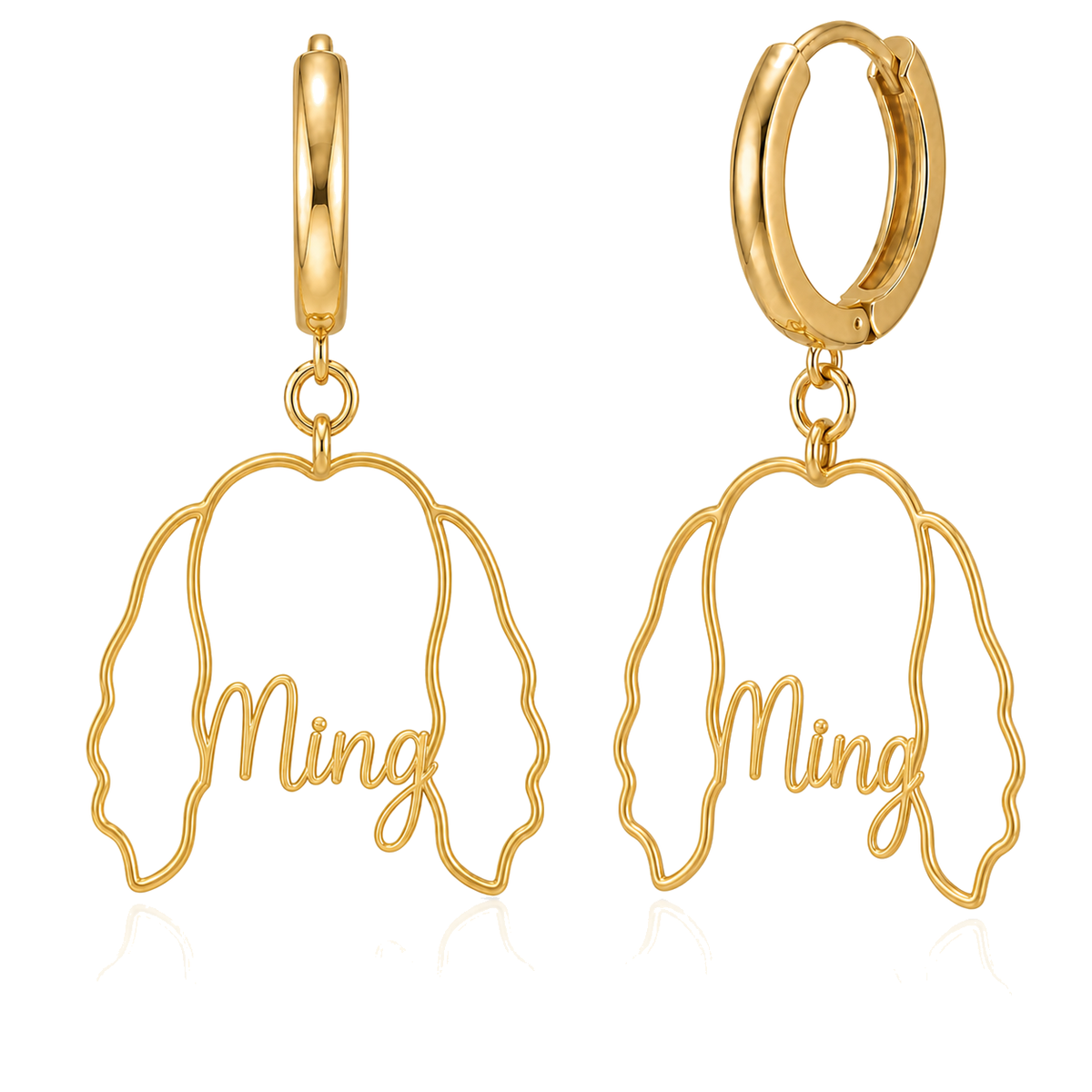 Shih Tzu long coat Ming personalized pet face earrings