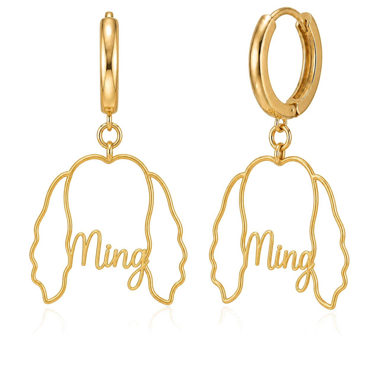 Shih Tzu long coat Ming personalized pet face earrings