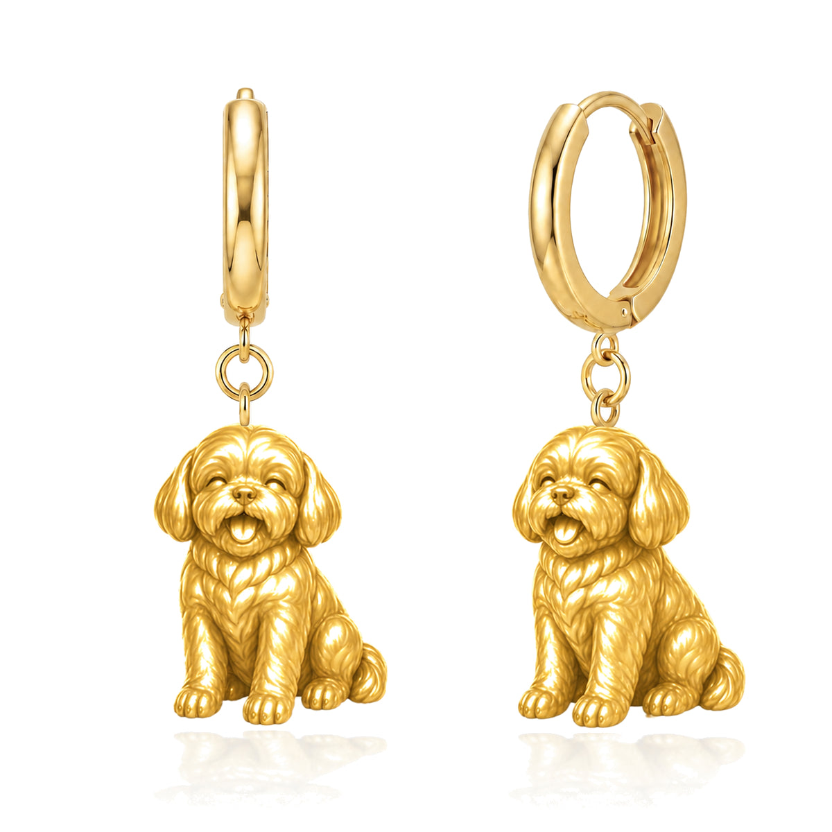 Shih Tzu puppy cut personalized companion handcrafted huggie earrings
