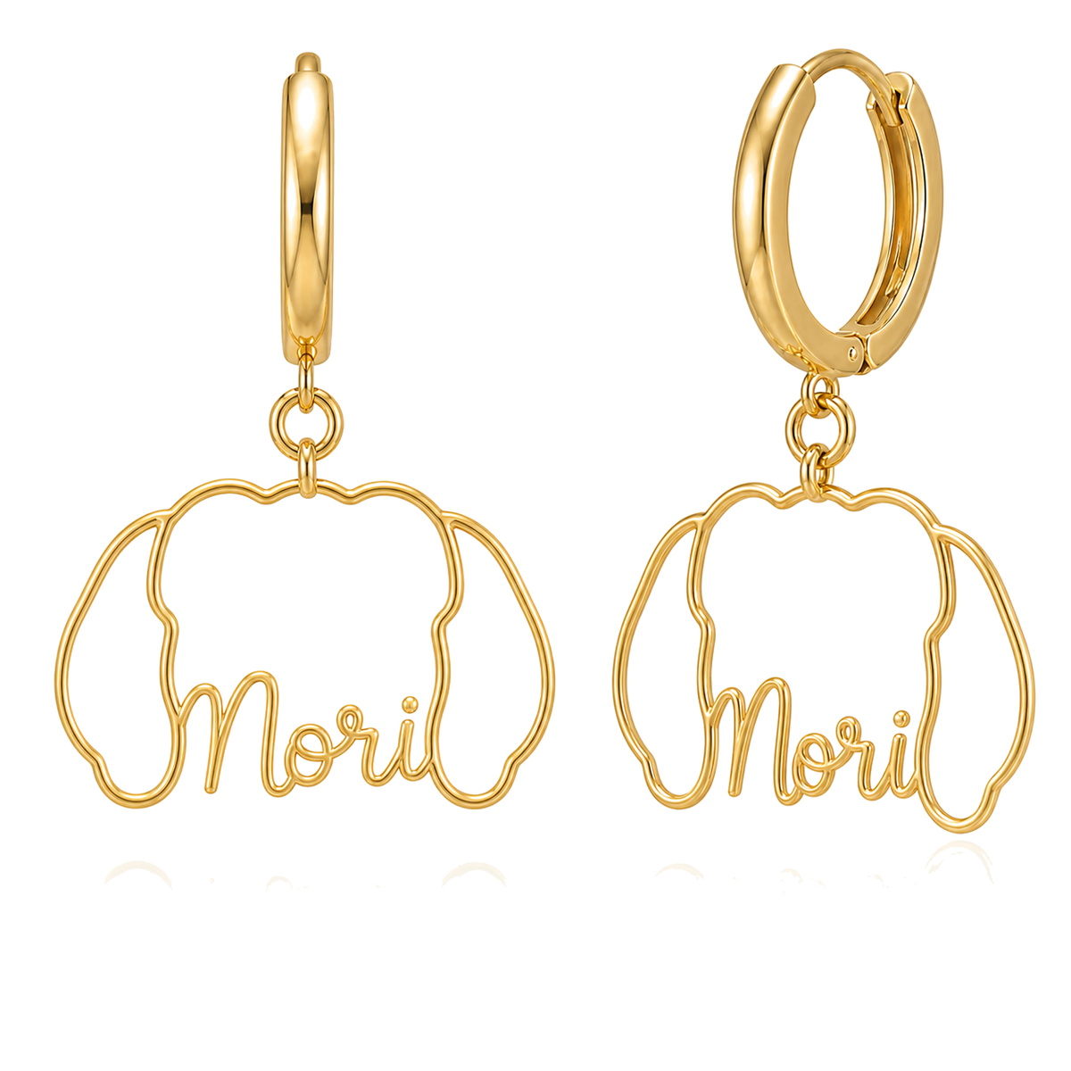 Shih Tzu puppy cut Nori personalized pet face earrings