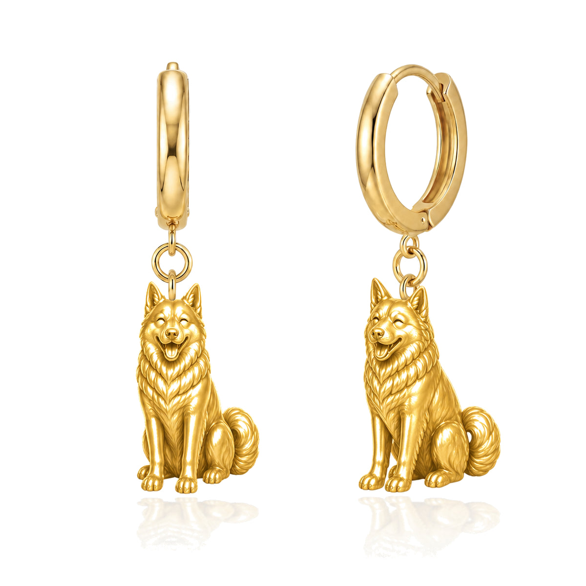 Siberian personalized companion handcrafted huggie earrings