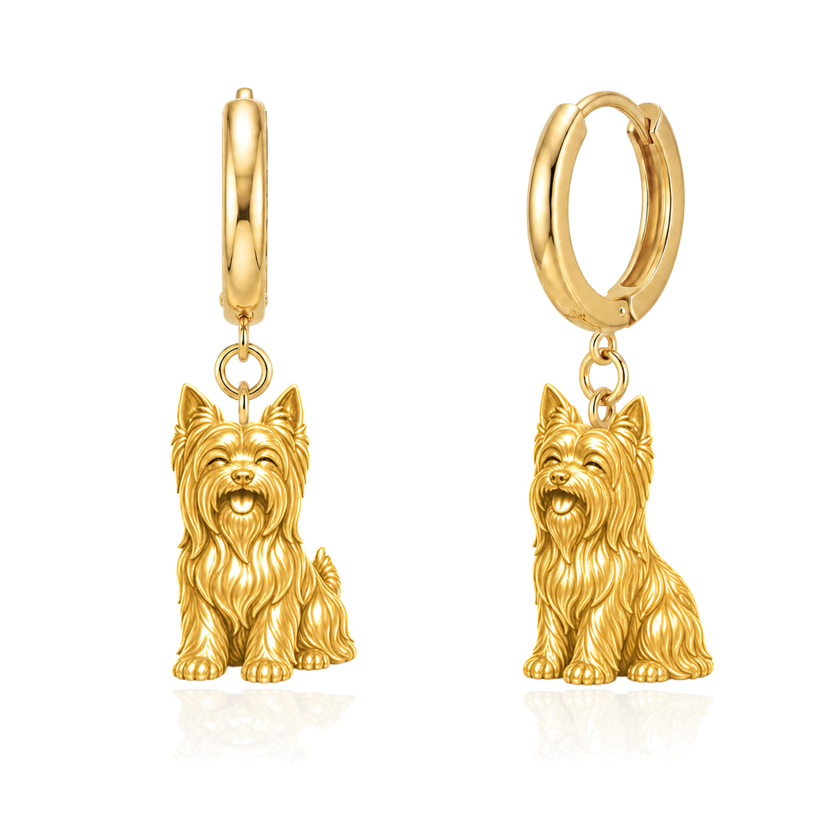 Silky Terrier personalized companion handcrafted huggie earrings