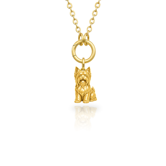 Soulyshine Silky Terrier Purest Bond Dog Companion Charm Necklace - 18K Gold Vermeil front