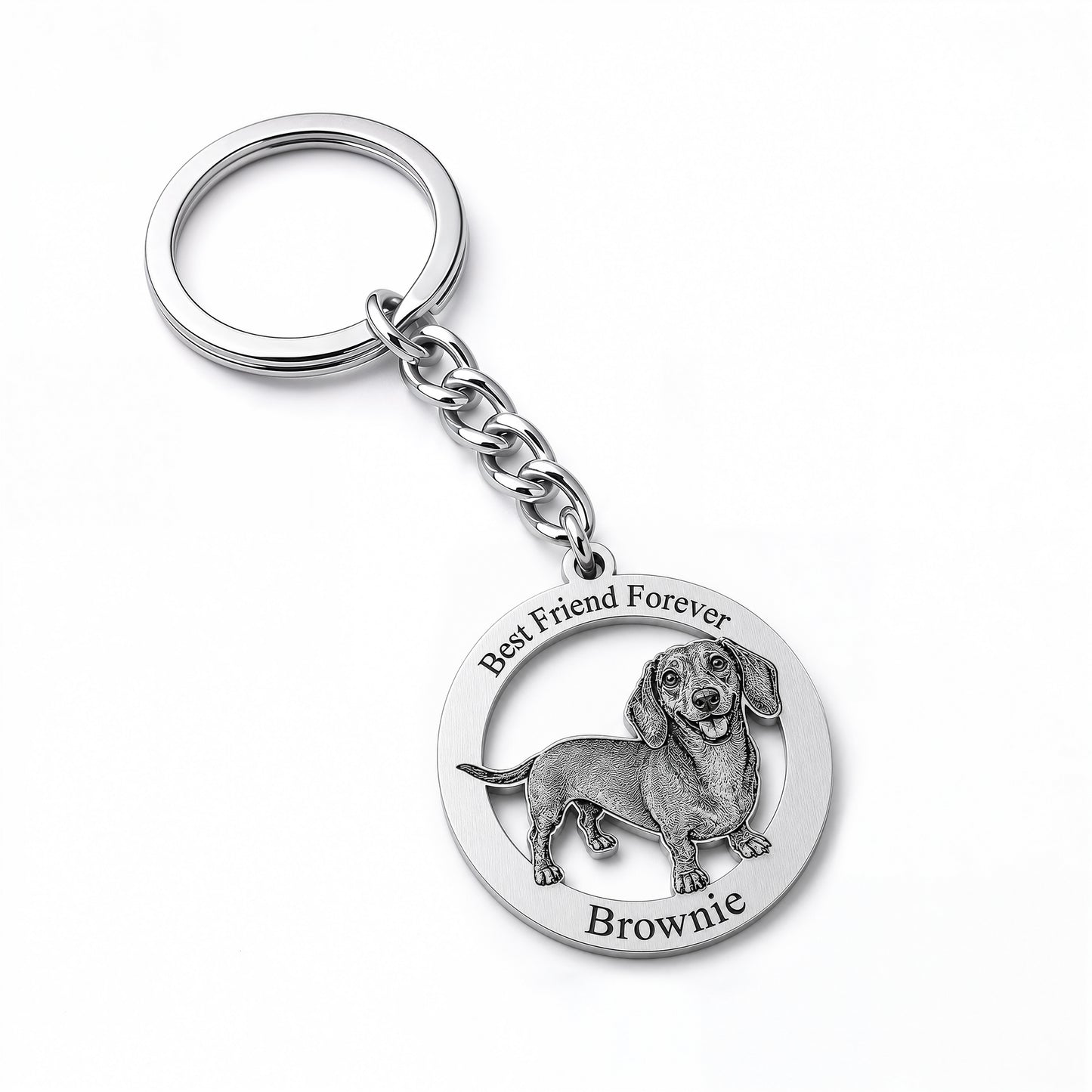 Soulyshine Precious Paw - Upload Pet Portrait Photo Circle Keychain