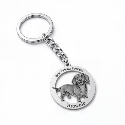 Soulyshine Precious Paw - Upload Pet Portrait Photo Circle Keychain