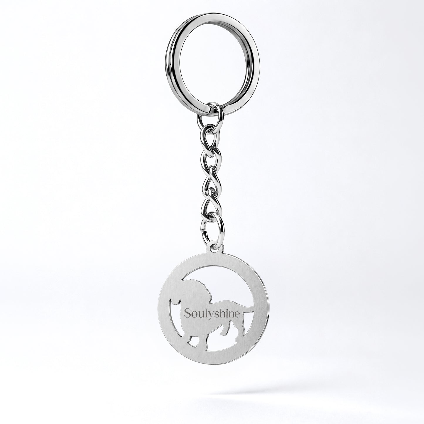 Soulyshine Precious Paw - Upload Pet Portrait Photo Circle Keychain