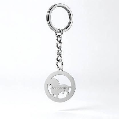 Soulyshine Precious Paw - Upload Pet Portrait Photo Circle Keychain