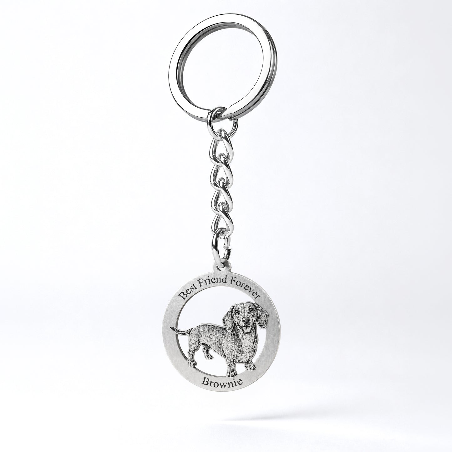 Soulyshine Precious Paw - Upload Pet Portrait Photo Circle Keychain