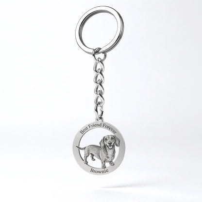 Soulyshine Precious Paw - Upload Pet Portrait Photo Circle Keychain